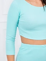 Súprava blúzky a sukne v mätovej farbe