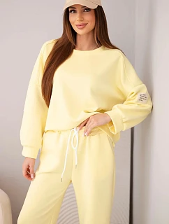 Dámský komplet z model 22045159 materiálu mikina + kalhoty tmavě žlutý - K-Fashion