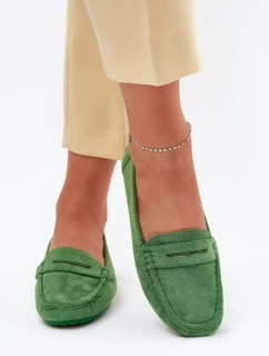 Damskie Zamszowe Mokasyny Zielone Lenvie