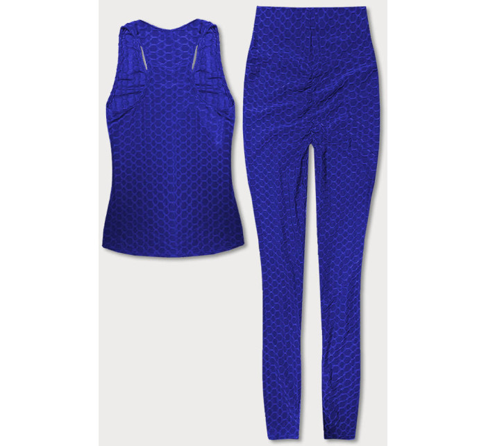 Sportowy komplet top i legginsy niebieski (YW88037-9)