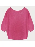 Volný svetr v neonově růžové barvě s mašlí na zádech model 19742960 - MADE IN ITALY