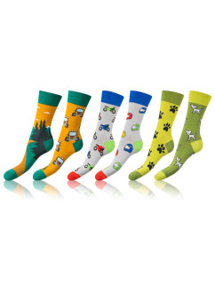 Zábavné crazy ponožky 3 páry CRAZY SOCKS 3x - BELLINDA - svetlo zelená