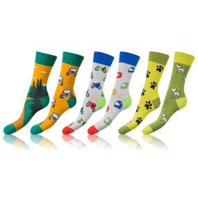 Zábavné crazy ponožky 3 páry CRAZY SOCKS 3x - BELLINDA - svetlo zelená