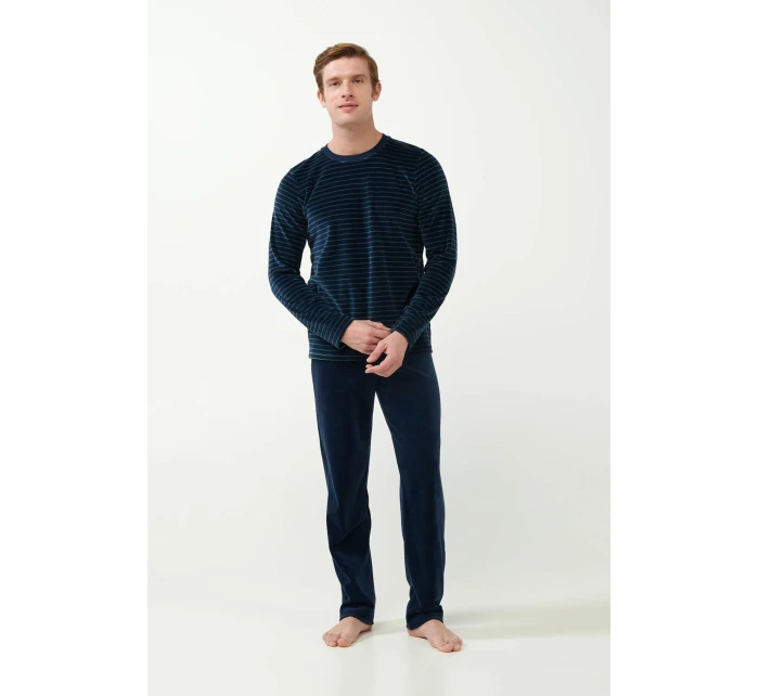 Sametové pruhované pyžamo model 20517132 - Vamp