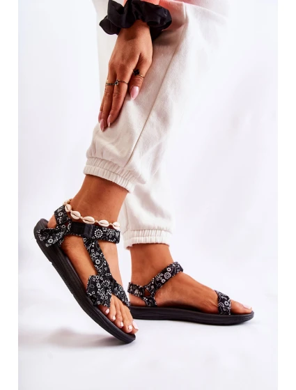 Damskie Sandały Na Rzepy Czarne Venna