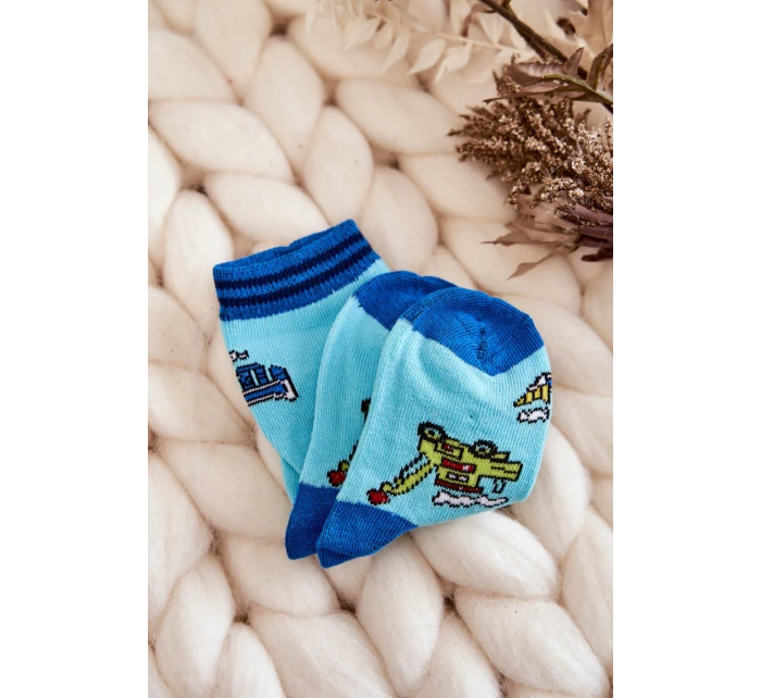 Dziecięce Bawełniane Skarpetki Z Wzorami 5-Pak Multikolor