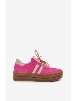 Zazoo N1068S4 Damskie Zamszowe Sneakersy Na Platformie Fuksja