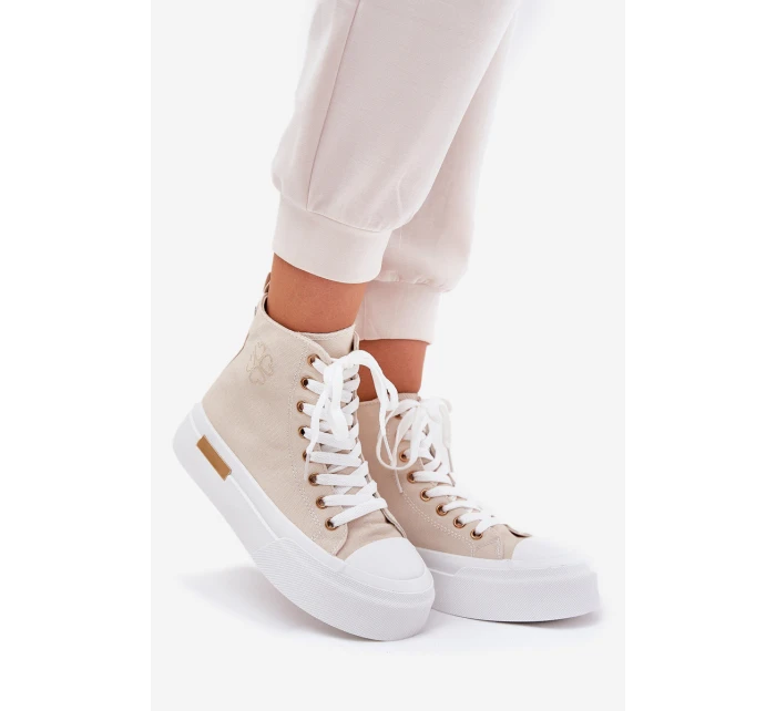 Vysoké Dámské Tenisky Na Platformě Béžové model 21689012 - Boto