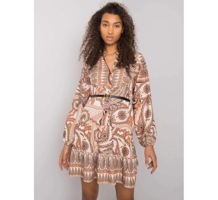 Šaty DHJ SK model 16292372 béžová - FPrice Šaty DHJ SK model 16292372 béžová - FPrice