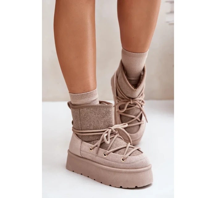 Snežnice s viazaním na platforme béžové Mavora Snežnice s viazaním na platforme béžové Mavora