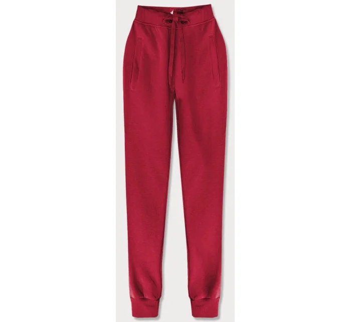 Tmavě červené teplákové kalhoty model 17672225 - J.STYLE Tmavě červené teplákové kalhoty model 17672225 - J.STYLE