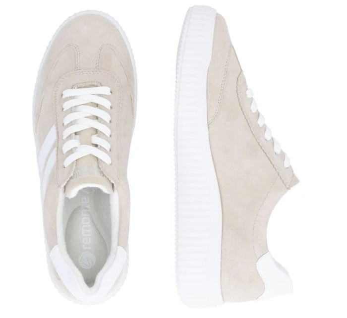 Kožené polobotky Remonte model 21910660 béžové barvy - Rieker