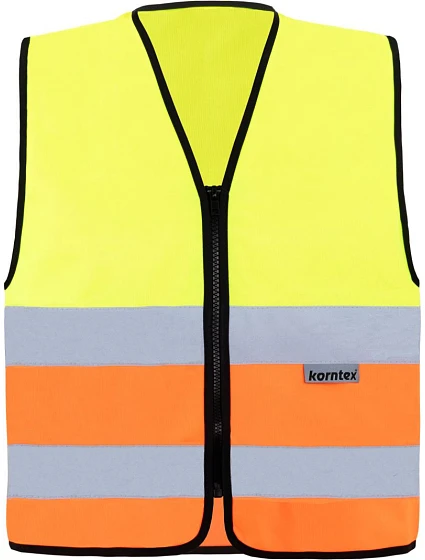 Korntex RX217 – Kolín Bezpečnostná vesta so zipsom 76.R217, vysoká viditeľnosť – žltá/vysoká viditeľnosť – oranžová Korntex RX217 – Kolín Bezpečnostná vesta so zipsom 76.R217, vysoká viditeľnosť – žltá/vysoká viditeľnosť – oranžová