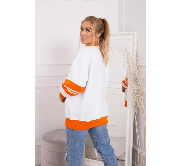 Zateplená mikina Malibu biela+oranžová