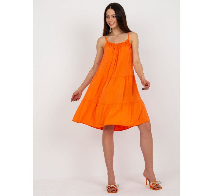 Oranžové viskózové letné šaty OCH BELLA