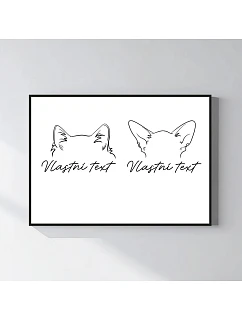 Personalizovaný magický fotoobraz v rámu - 50x70 - zvířecí ouška