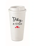 ĎAKUJEM, ŽE ŤA MÁM! - biely termohrnček 475 ml