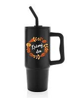 BEAUTIFUL DAY (AUTUMN) - čierny cestovný termohrnček 900 ml