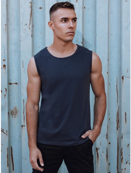 Pánské tričko bez rukávů s potiskem tmavě modré Dstreet model 21979531 - FashionStreet