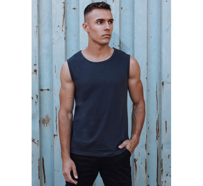 Pánské tričko bez rukávů s potiskem tmavě modré Dstreet model 21979531 - FashionStreet