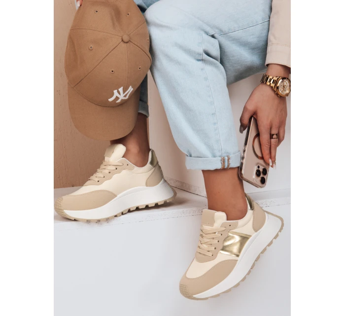 Dámské tenisky s podrážkou beige Dstreet model 21983228 - FashionStreet Dámské tenisky s podrážkou beige Dstreet model 21983228 - FashionStreet