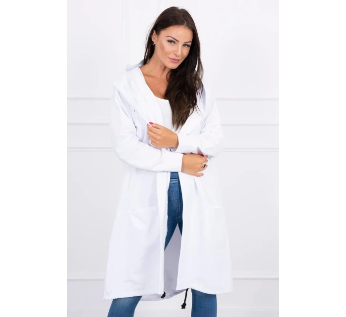 Pláštěnka s kapucí oversize bílá Pláštěnka s kapucí oversize bílá