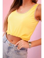 Dámská halenka na ramínka s ozdobným lemem žlutý