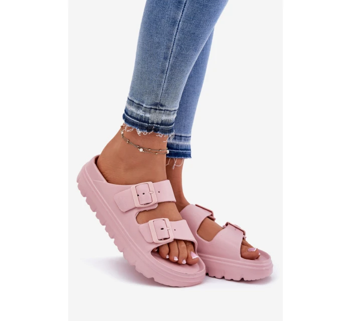 Dámské Pěnové Pantofle Na Platformě Růžové model 21697847 - EVENTO