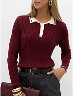 Sweter IR SW model 22544390 bordowy - FPrice Sweter IR SW model 22544390 bordowy - FPrice