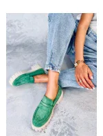 Dámské polobotky na vysoké platformě model 19908025 Zelená - SEASTAR