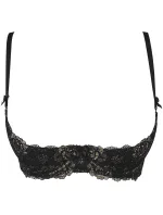 Dámska sexy polo podprsenka V-9831 Čierna so zlatou niťou - Axami