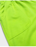 Dámske teplákové šortky v limetkovej farbe (8K950-72)