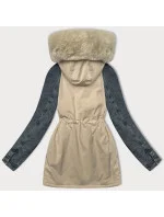 modrá dámská bunda parka s rukávy model 21248845 - WAY MODE