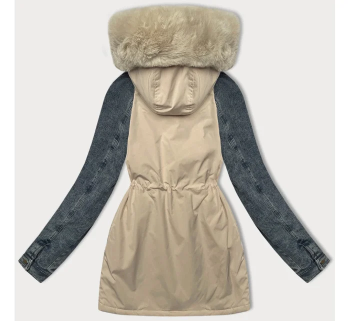 modrá dámská bunda parka s rukávy model 21248845 - WAY MODE