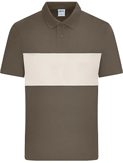 Daiber 8050 Bio polo „Colour-Block“ 02.8050 blatohnedá/pieskovcová
