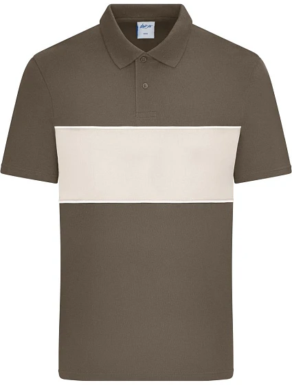 Daiber 8050 Bio polo „Colour-Block“ 02.8050 blatohnedá/pieskovcová
