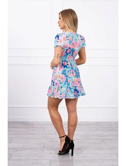 Květinové šaty s model 18746628 výstřihem mint - K-Fashion