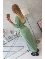 Svetr dlouhý svetr model 18748009 v pase tmavě mátový - K-Fashion