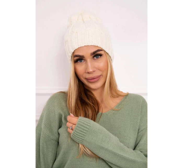 Fleecová čepice  ecru model 18750141 - K-Fashion
