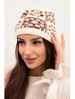 Dámská zimní vlněná čepice s ozdobnými krystalky K399 černá