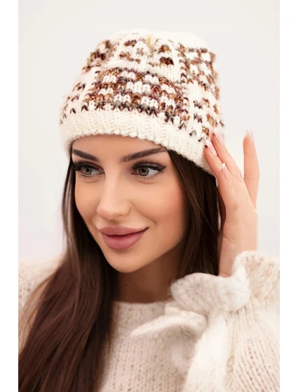 Dámská zimní vlněná čepice s ozdobnými krystalky K399 černá