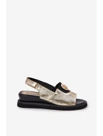 Dámské Sandály Na Klínu Zlaté model 21685250 - Boto Dámské Sandály Na Klínu Zlaté model 21685250 - Boto