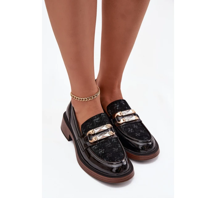 Kožené lakované dámské s detailem  Černé model 21713844 - D&A