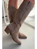Kozačky Kovbojky Dámské Khaki model 21821835 - Boto Kozačky Kovbojky Dámské Khaki model 21821835 - Boto