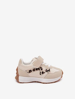 Dětské tenisky Sportovní boty na suchý zip Leopardí vzor Béžové model 22220548 - Boto