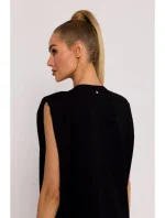 Maxi šaty s na ramenou černé model 19660956 - Moe