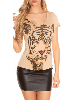 Sexy KouCla t-shirt with tiger print and cracks