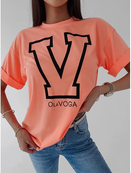 Dámské tričko model 18503388 lososové - Ola Voga