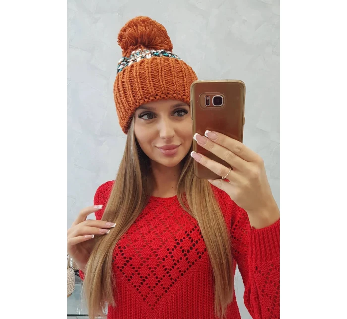 Dámská čepice Ellen s bambulí hnědá model 21941150 - Oliwier