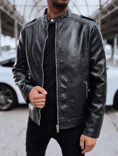 Pánská kožená bunda černá model 21978821 - Dstreet